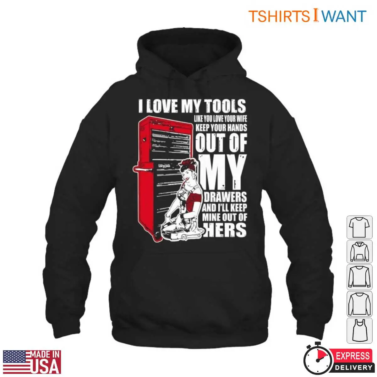 Funny Tool Drawer Quote Car Mechanic Gifts T-Shirt 13 Detail view of Funny Tool Drawer Quote T-Shirt