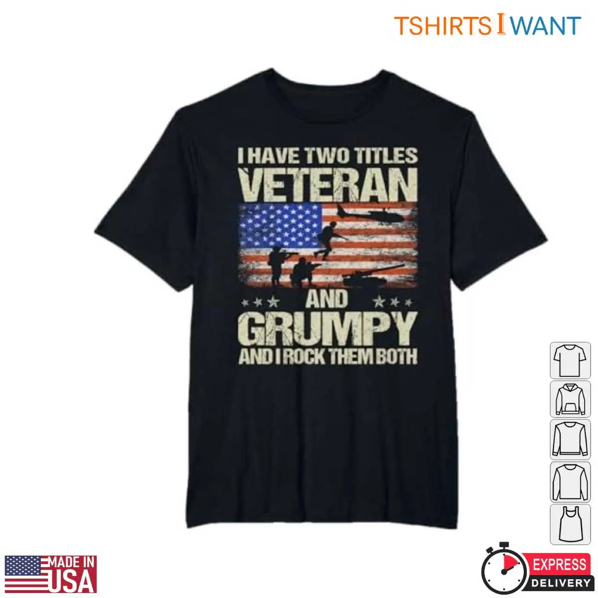 Funny Veteran T-Shirt - I Have Two Titles Veteran and Grumpy with American Flag Design 1 Funny Veteran T Shirt Veteran Grumpy Flag 1 1.jpg