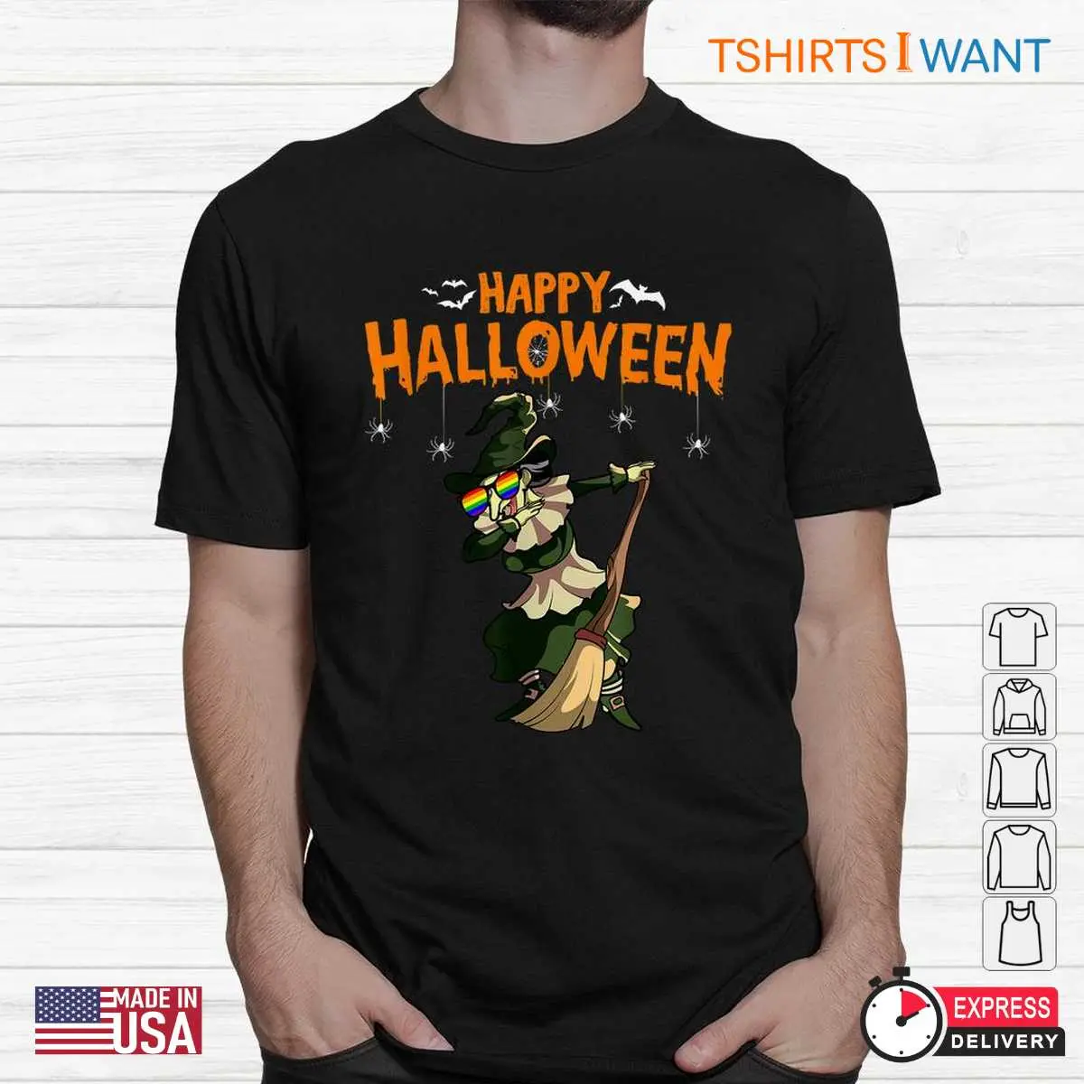 Gay Halloween Shirts LGBTQ Witch Dab Tee 2 1.jpg