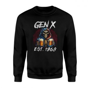 Gen X Est. 1968 Skeleton Beer Patriotic Graphic T Shirt 3 1.jpg