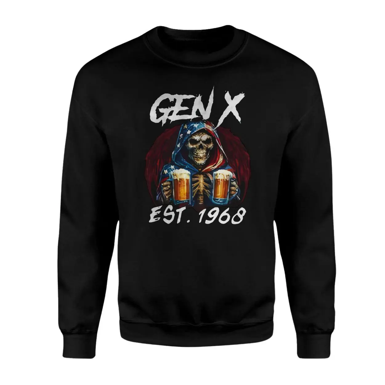 Gen X Est. 1968 Skeleton Beer Patriotic Graphic T-Shirt 3 Gen X Est. 1968 Skeleton Beer Patriotic Graphic T Shirt 3 1.jpg