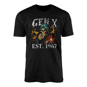 Gen X T Shirt EST. 1967 Patriotic American Flag Skull Tee 1 1.jpg