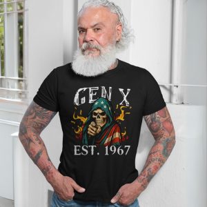 Gen X T Shirt EST. 1967 Patriotic American Flag Skull Tee 7 1.jpg
