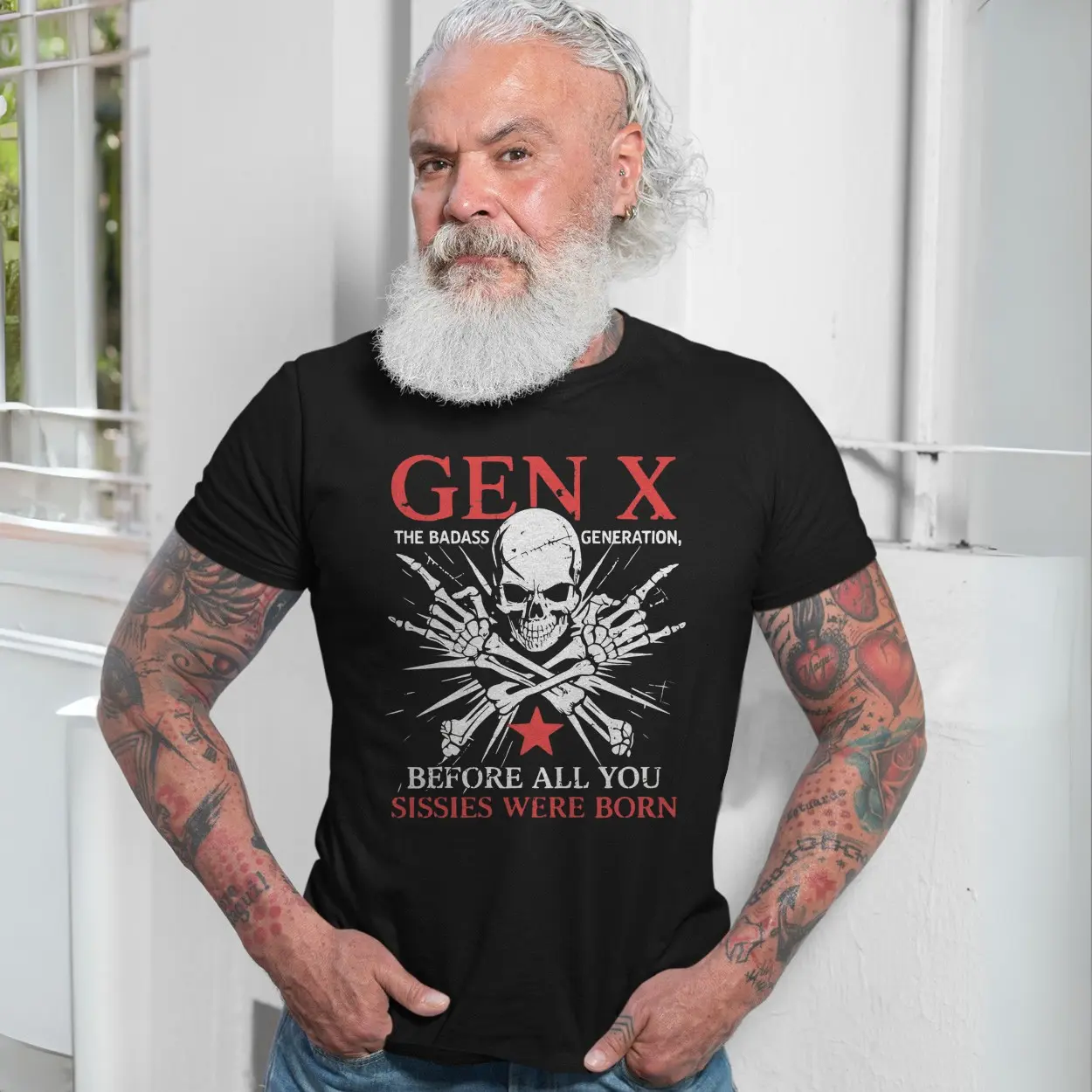 Gen X The Badass Generation E28093 Skull and Bones Vintage Graphic T shirt 7.jpg