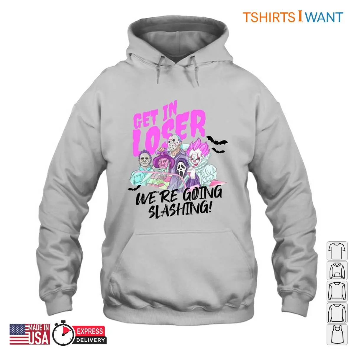 Get In Loser Were Going Slashing Horror Characters Tee 1 1.jpg