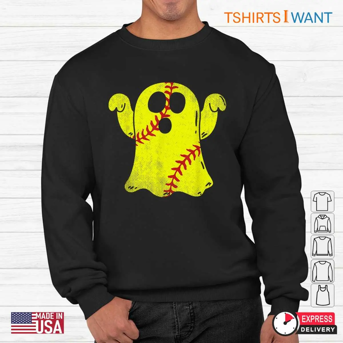 Ghost Softballs: Softball Ghost Lover Halloween Costume Shirt 13 Ghost Softballs Shirt Mockup