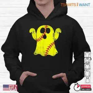 Ghost Softballs: Softball Ghost Lover Halloween Costume Shirt 9 Ghost Softballs Spectral Sports Lover 4 1.jpg