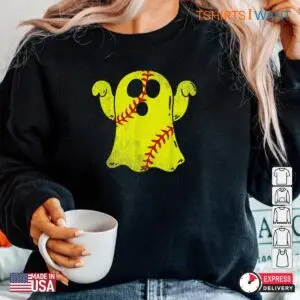 Ghost Softballs: Softball Ghost Lover Halloween Costume Shirt 11 Ghost Softballs Spectral Sports Lover 6 1.jpg