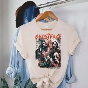 Ghostface Scream Shirt – Scary Movie Horror Villain Halloween Tee 7 Ghostface Scream Shirt – Scary Movie Horror Villain Halloween Tee 2