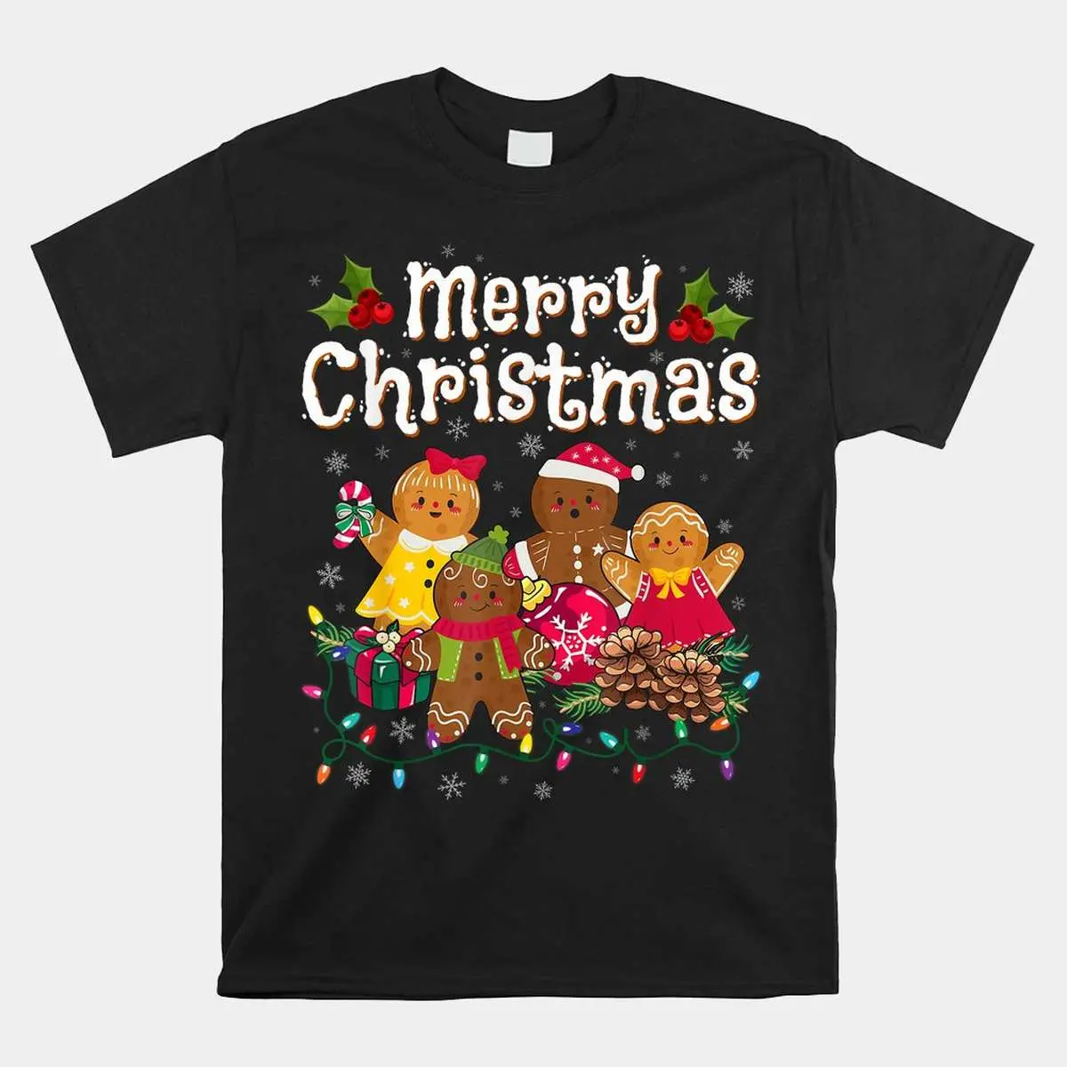 Gingerbread Christmas Tee- Merry Christmas Cookies Holiday Design 10 Gingerbread Christmas Cookies Holiday Shirt 1