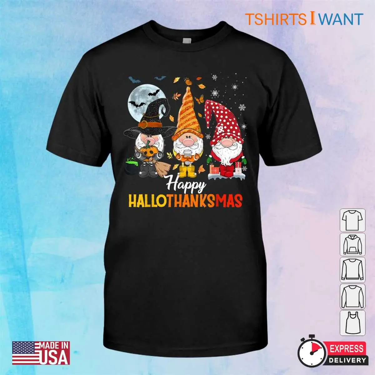 Gnome Halloween: Gnomes Happy Hallothanksmas Halloween Christmas Shirt 1 Gnome Halloween Hallothanksmas Gnome Tee 1 1.jpg