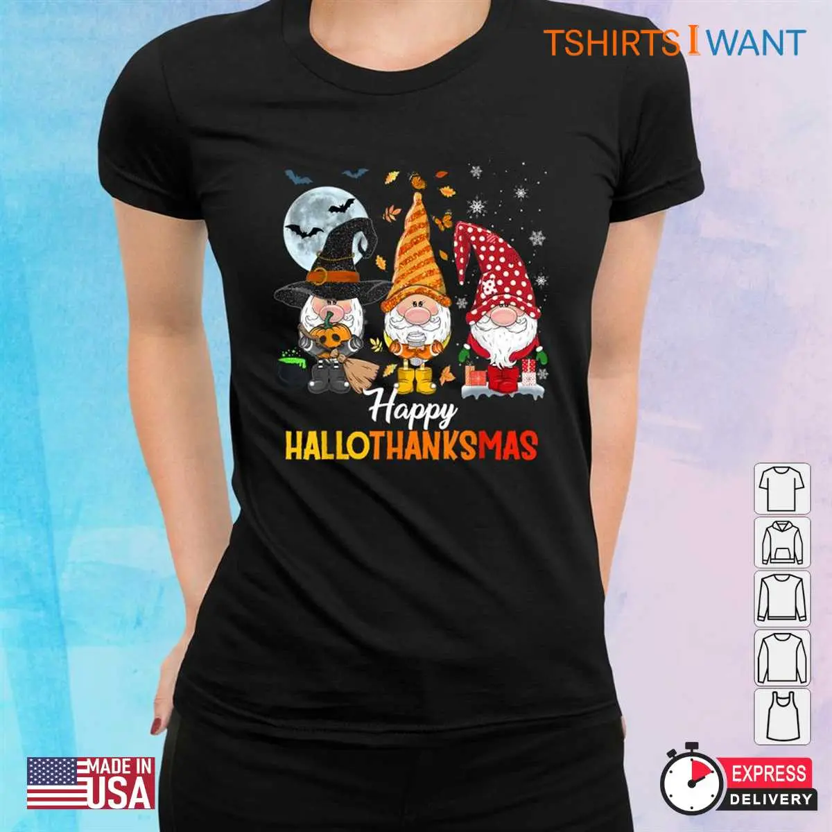 Gnome Halloween: Gnomes Happy Hallothanksmas Halloween Christmas Shirt 3 Gnome Halloween Hallothanksmas Gnome Tee 3 1.jpg