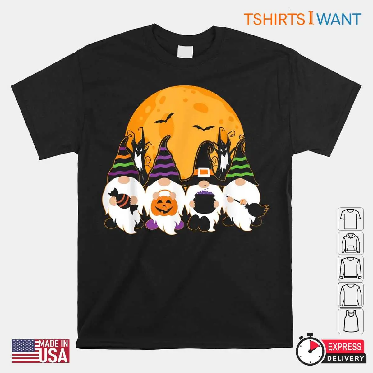 Gnome Halloween Shirts: Cute Spooky Gardening Gnome Trick Or Treat Shirt 10 Gnome Halloween Shirts Spooky Garden Gnome Tee