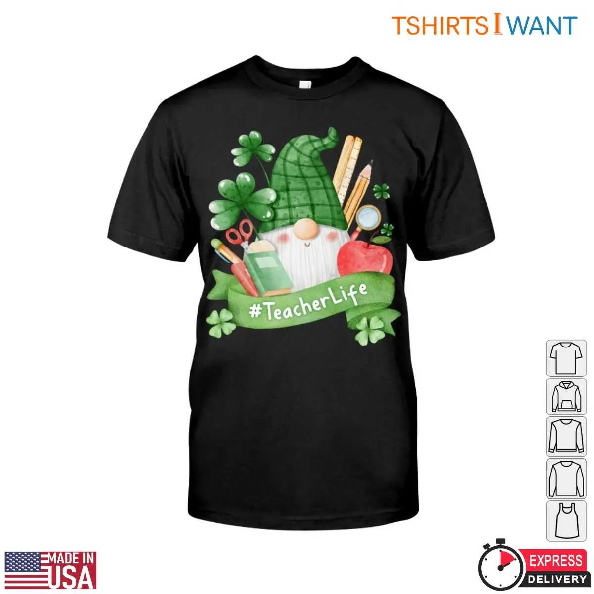 Gnome Holding School Supplies and Apple Teacher Life T Shirt 1 1.jpg