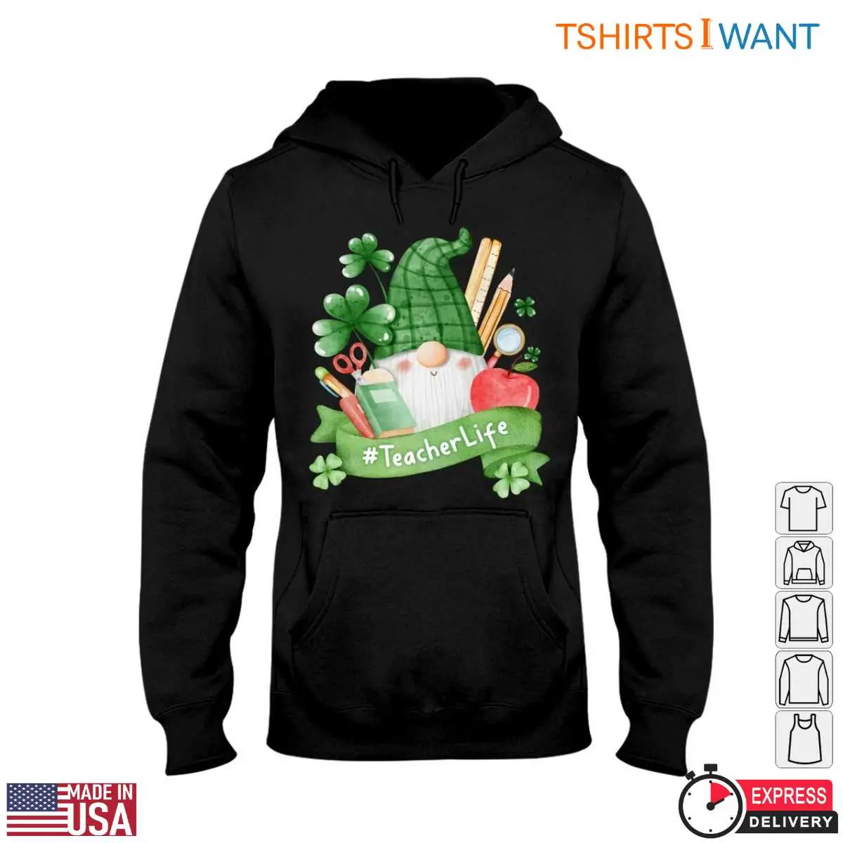 Gnome Holding School Supplies and Apple Teacher Life T Shirt 4 1.jpg