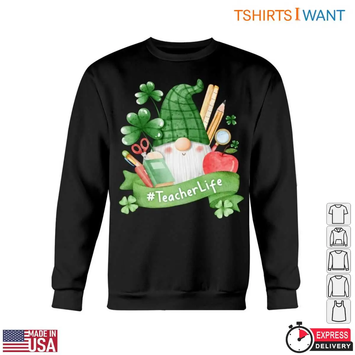 Gnome Holding School Supplies and Apple Teacher Life T Shirt 5 1.jpg