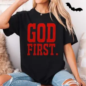 God First T-shirt – Red Bold Christian Statement Tee 11 God First T shirt E28093 Red Bold Christian Statement Tee 5.jpg