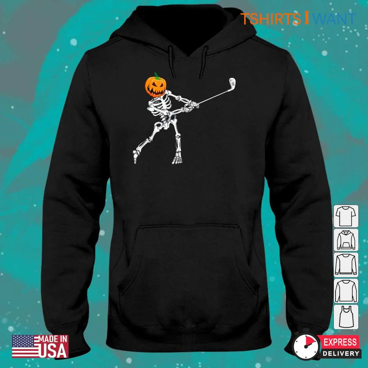 Golfer For Halloween: Skeleton Golf Pumpkin Golfing Halloween Costume Shirt 9 Golfer For Halloween Pumpkin Fairway Costume 4