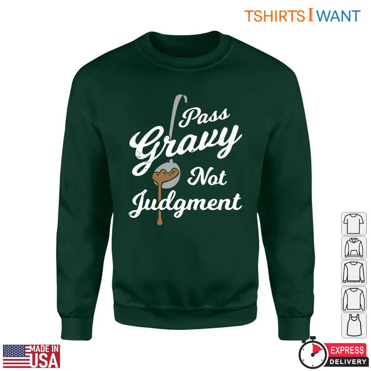 Gravy Ladle T-Shirt - Pass Gravy Not Judgment for Thanksgiving 11 Gravy Ladle T-Shirt Detail