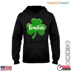 Green Shamrock with Teacher Text St. Patrick's Day Teacher T-Shirt 9 Green Shamrock with Teacher Text St. Patricks Day Teacher T Shirt 4 1.jpg