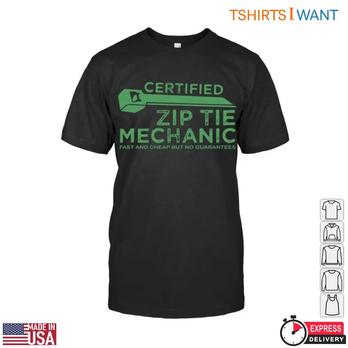 Green Wrench T Shirt DIY Zip Tie Mechanic Humor Tee 1 1.jpg