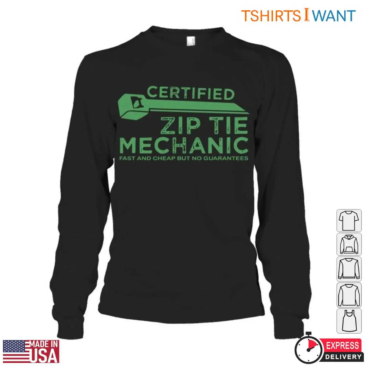 Green Wrench T Shirt DIY Zip Tie Mechanic Humor Tee 3 1.jpg