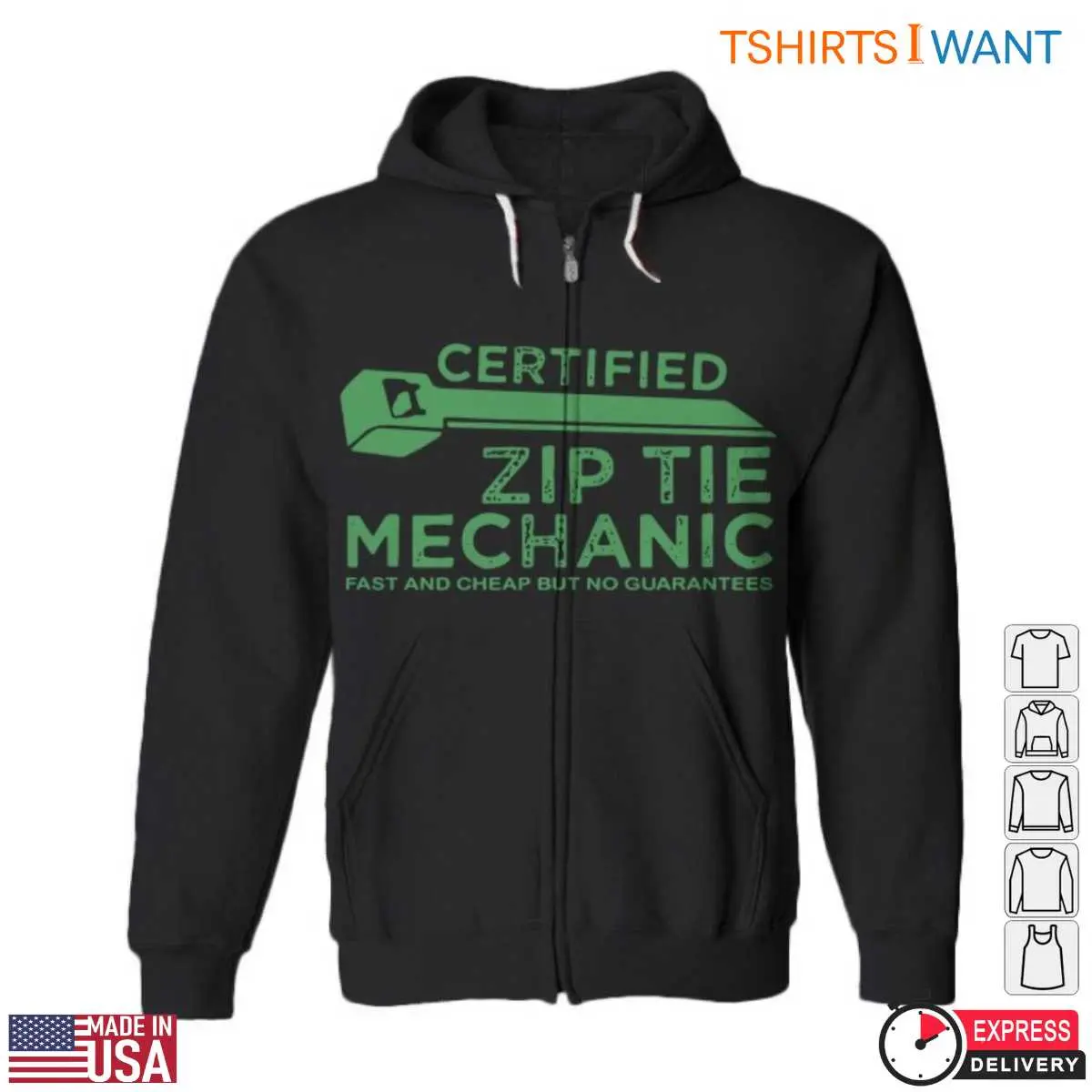 Green Wrench T Shirt DIY Zip Tie Mechanic Humor Tee 5 1.jpg