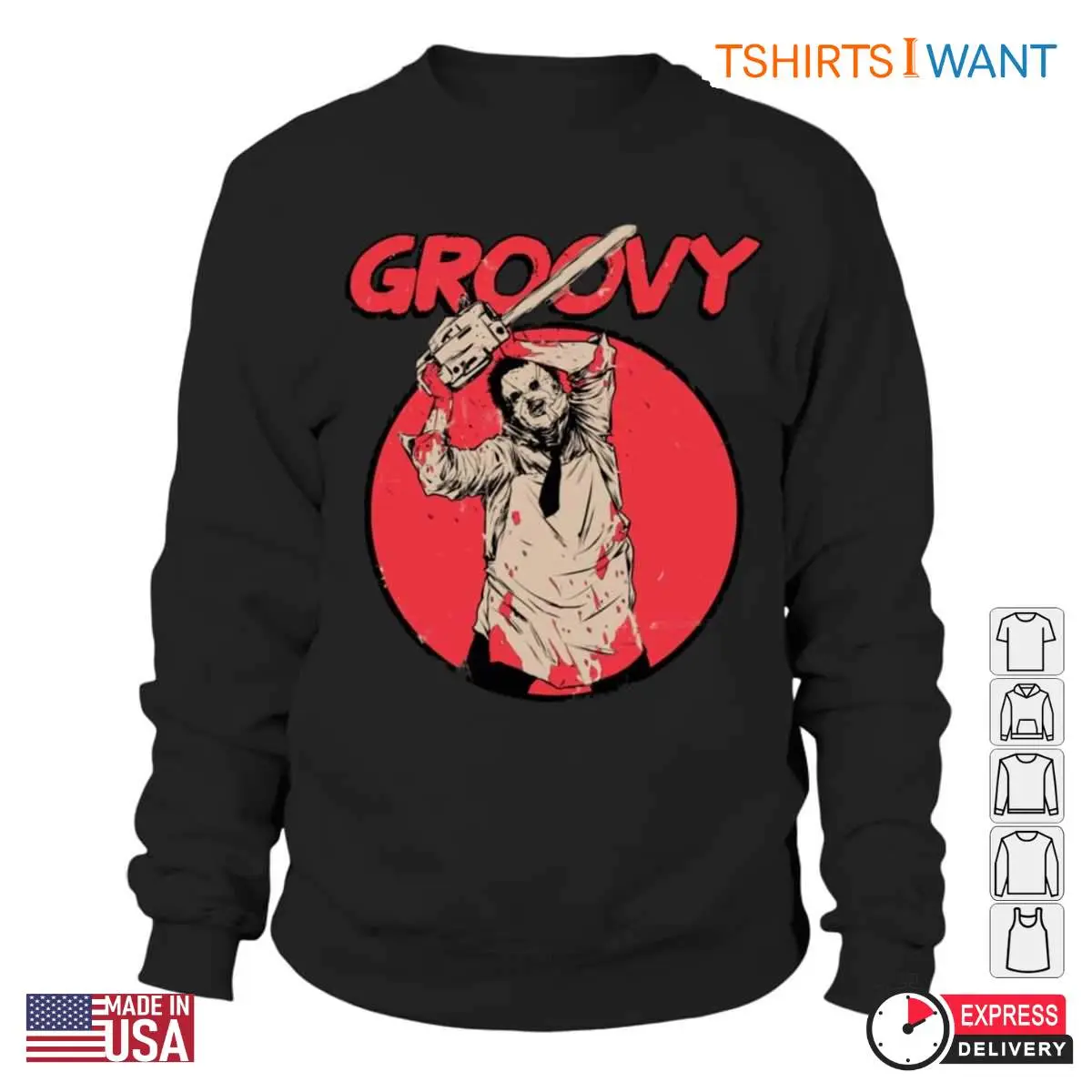 Groovy Leatherface Chainsaw T-Shirt - Texas Chainsaw Massacre Inspired Design 2 Groovy Leatherface Chainsaw T Shirt Texas Chainsaw Massacre Inspired Design 2 1.jpg
