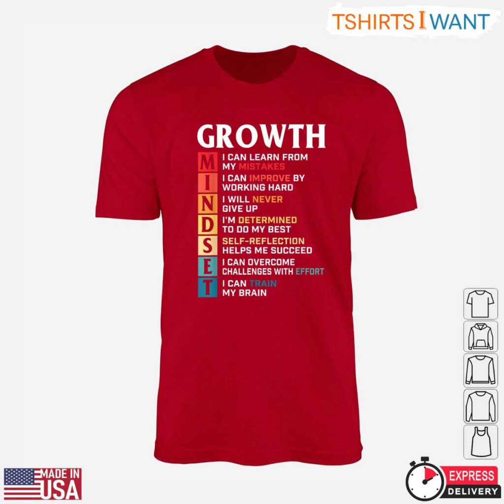 Growth Mindset Motivational Inspirational Graphic T-Shirt