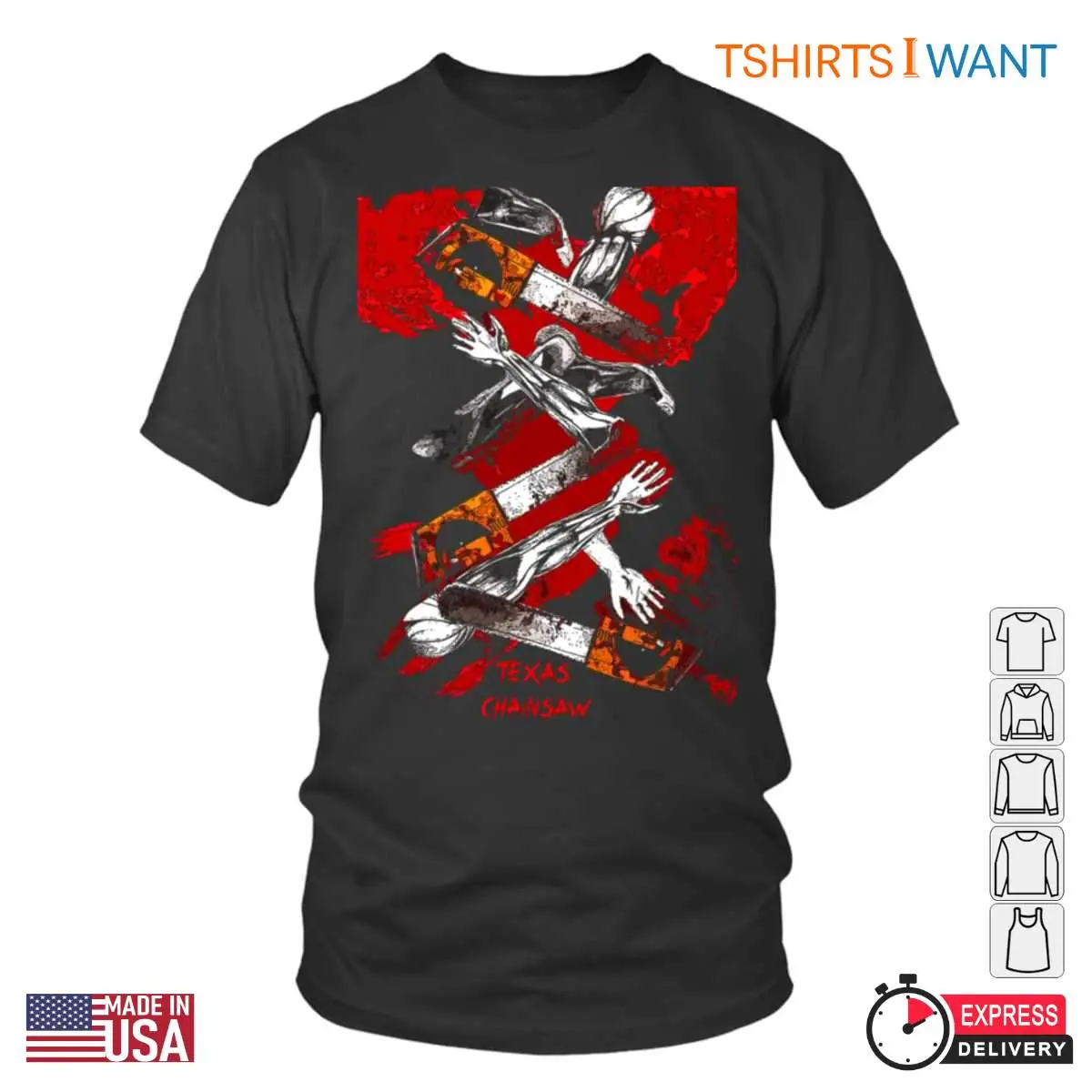 Gruesome Texas Chainsaw T-Shirt - Horror Movie Graphic Tee with Chainsaws and Severed Limbs 1 Gruesome Texas Chainsaw T Shirt Horror Movie Graphic Tee with Chainsaws and Severed Limbs 1 1.jpg