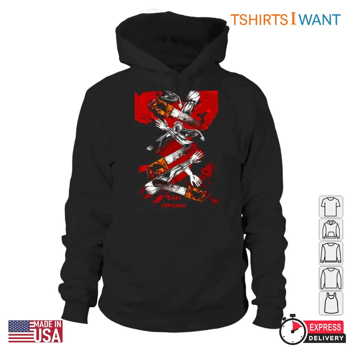 Gruesome Texas Chainsaw T-Shirt - Horror Movie Graphic Tee with Chainsaws and Severed Limbs 4 Gruesome Texas Chainsaw T Shirt Horror Movie Graphic Tee with Chainsaws and Severed Limbs 4 1.jpg