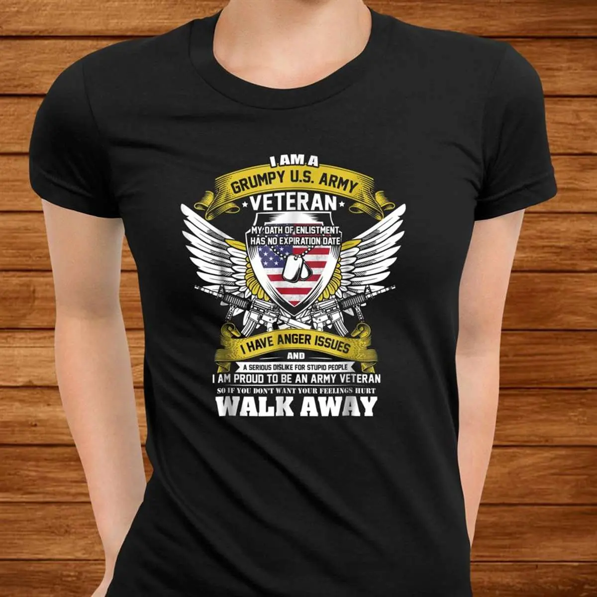 Grumpy US Army Veteran Funny Shirt 9 Grumpy US Army Veteran Funny Shirt Front View