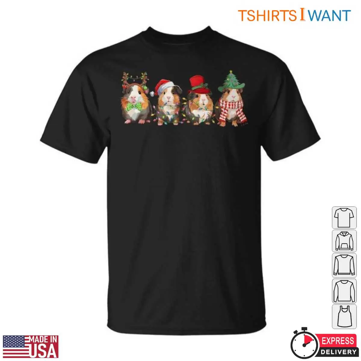 Guinea Pigs Christmas T Shirt Cute Festive Graphic with Santa Hats 1 1.jpg