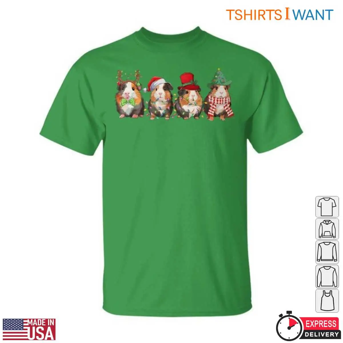 Guinea Pigs Christmas T Shirt Cute Festive Graphic with Santa Hats 6 1.jpg