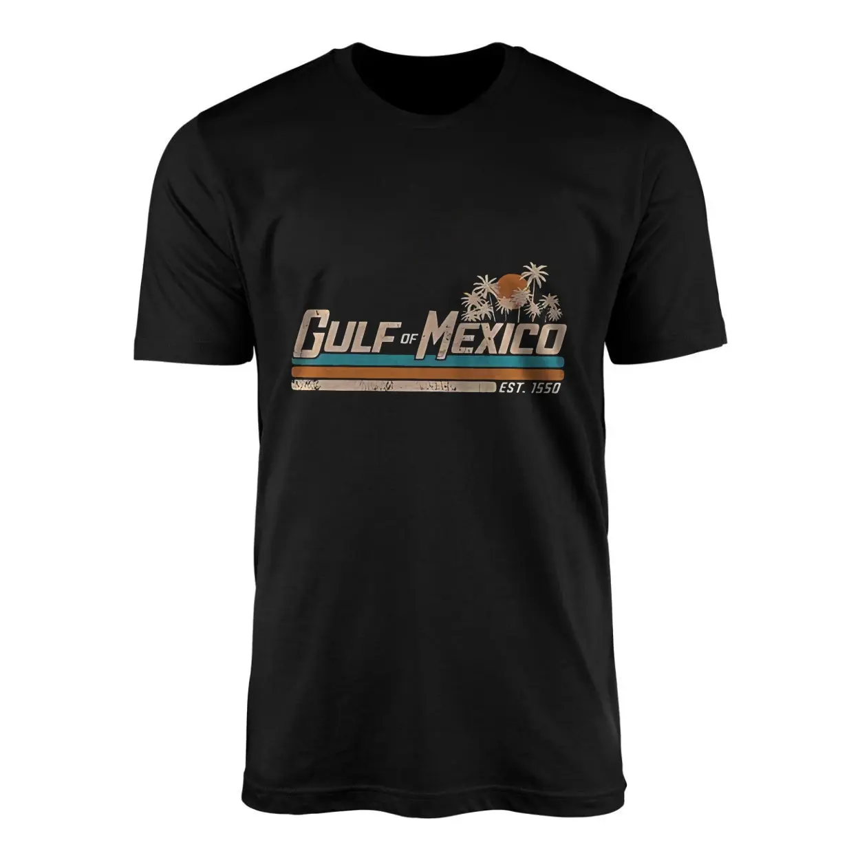 Gulf of Mexico Vintage Palm Tree Sunset Travel T Shirt 1 1.jpg