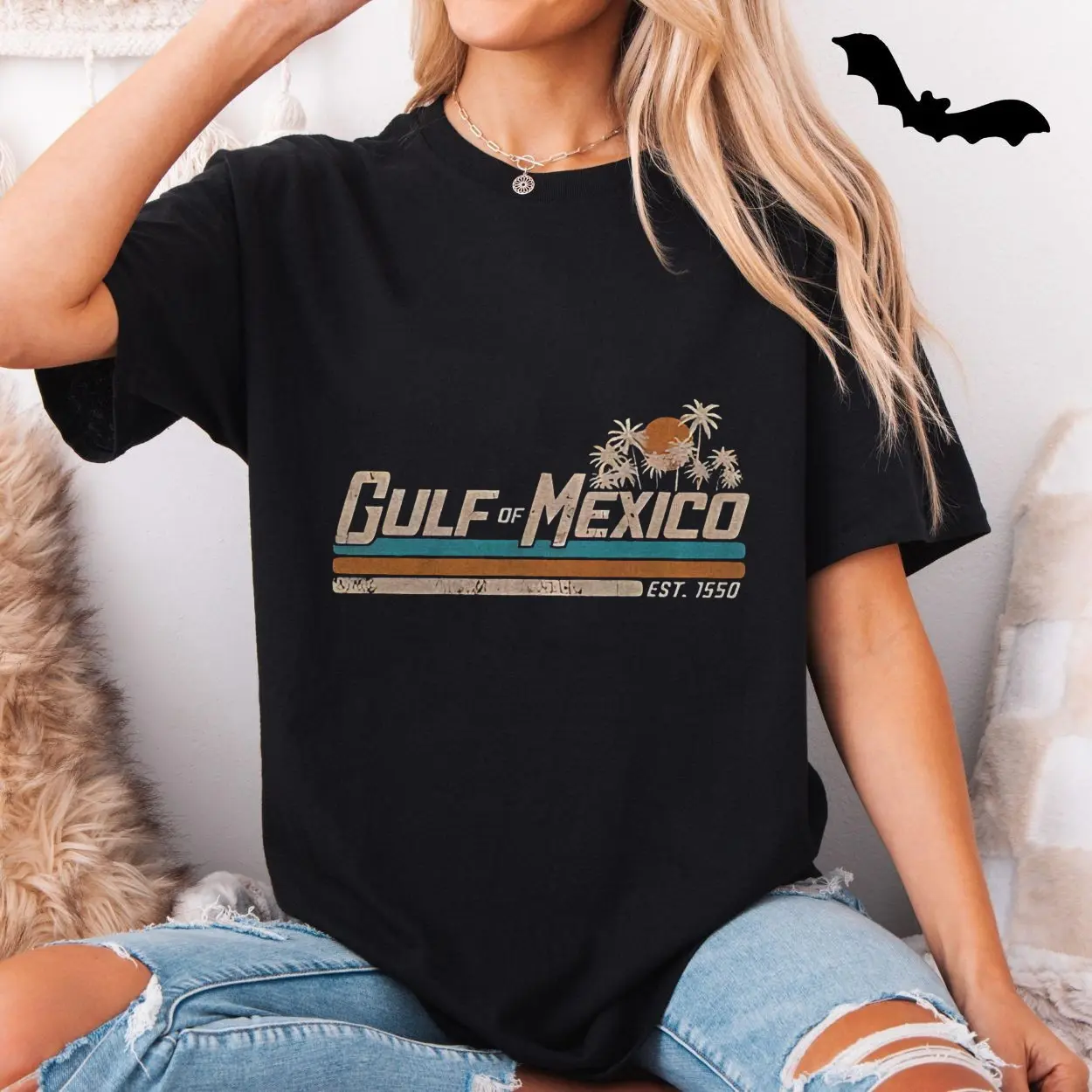 Gulf of Mexico Vintage Palm Tree Sunset Travel T Shirt 5 1.jpg