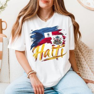 Haiti Pride T Shirt E28093 Colorful Flag Brush Stroke Haitian Heritage Tee 5.jpg