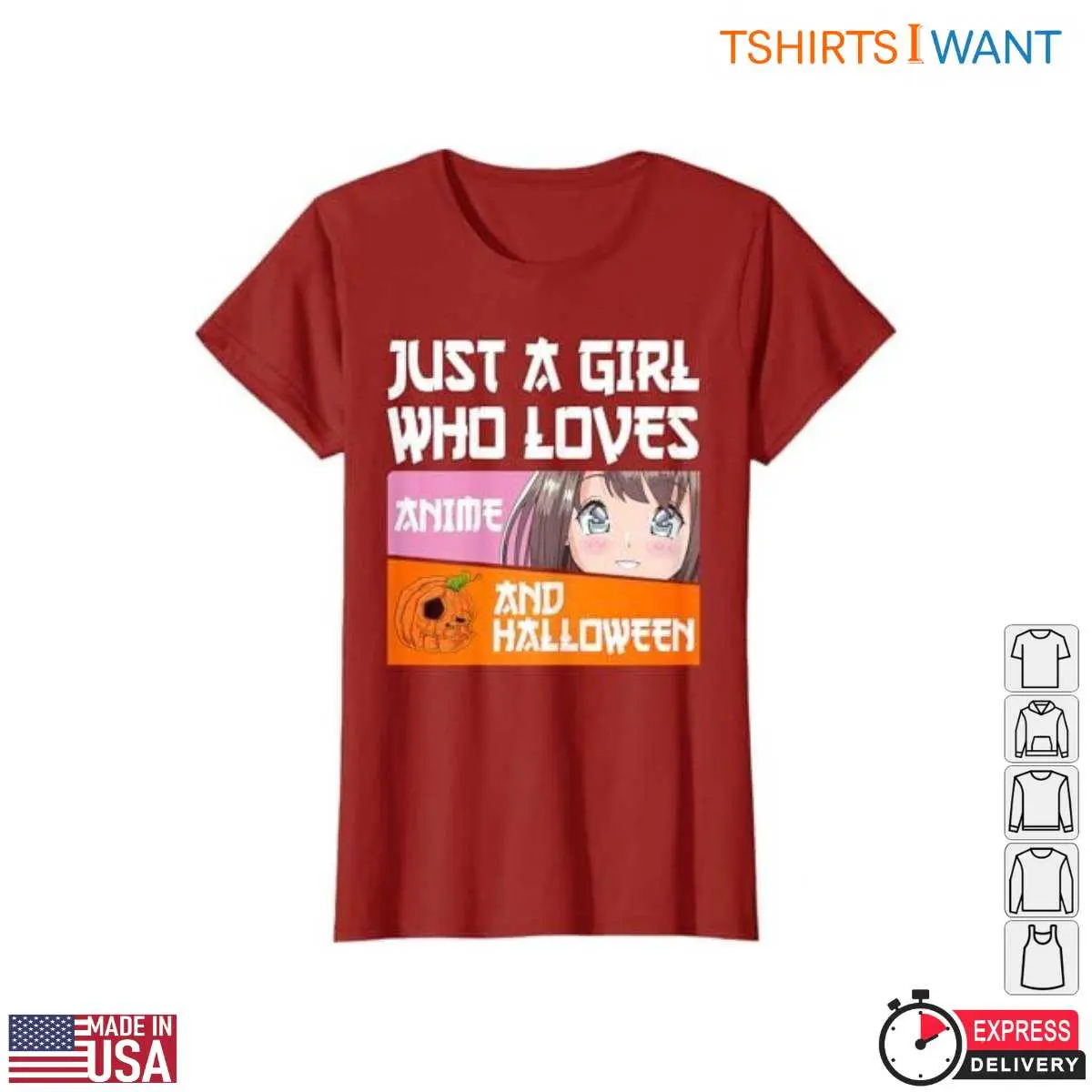 Halloween Anime Girl Cute Manga Pumpkin T Shirt 4 1.jpg