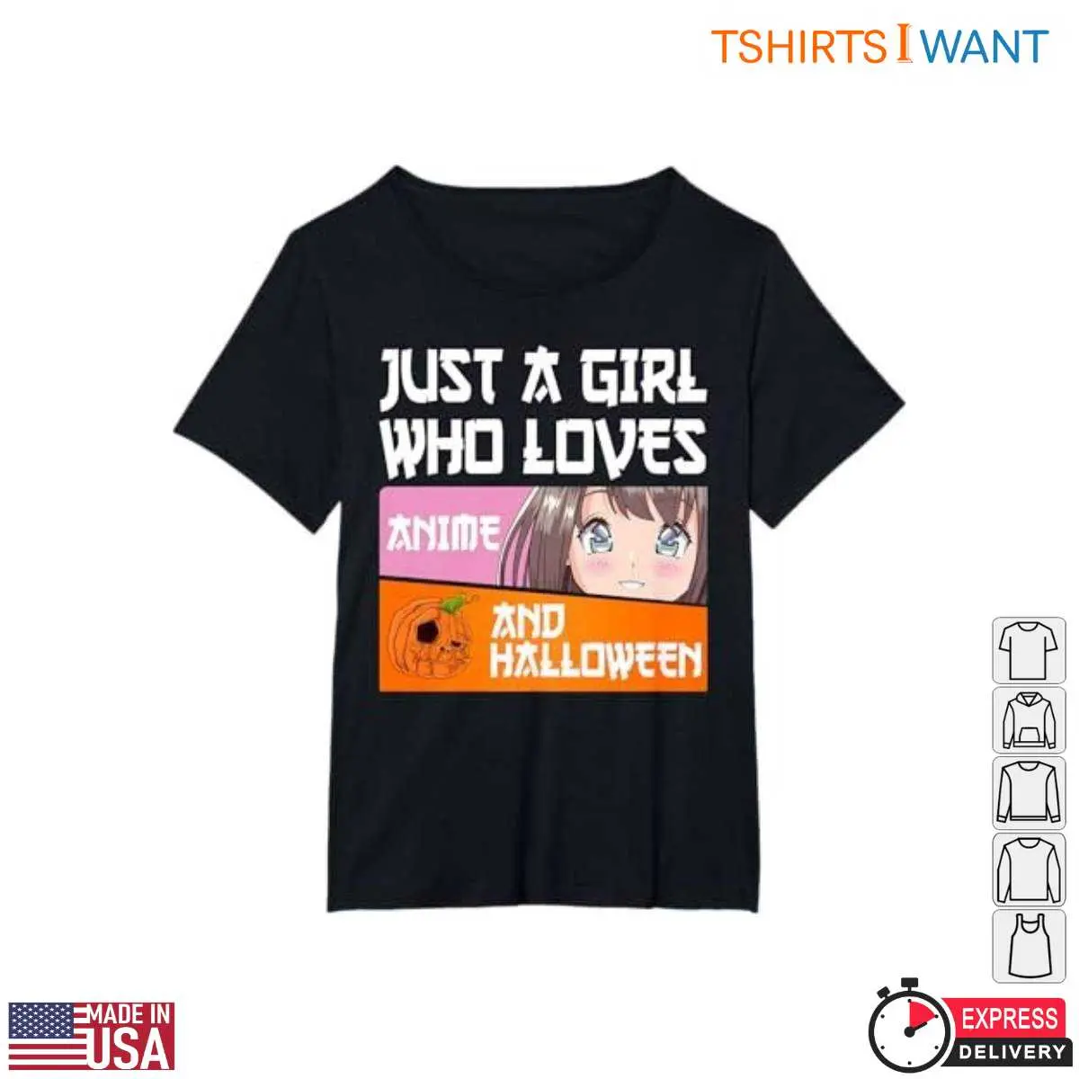 Halloween Anime Girl Cute Manga Pumpkin T Shirt 5 1.jpg
