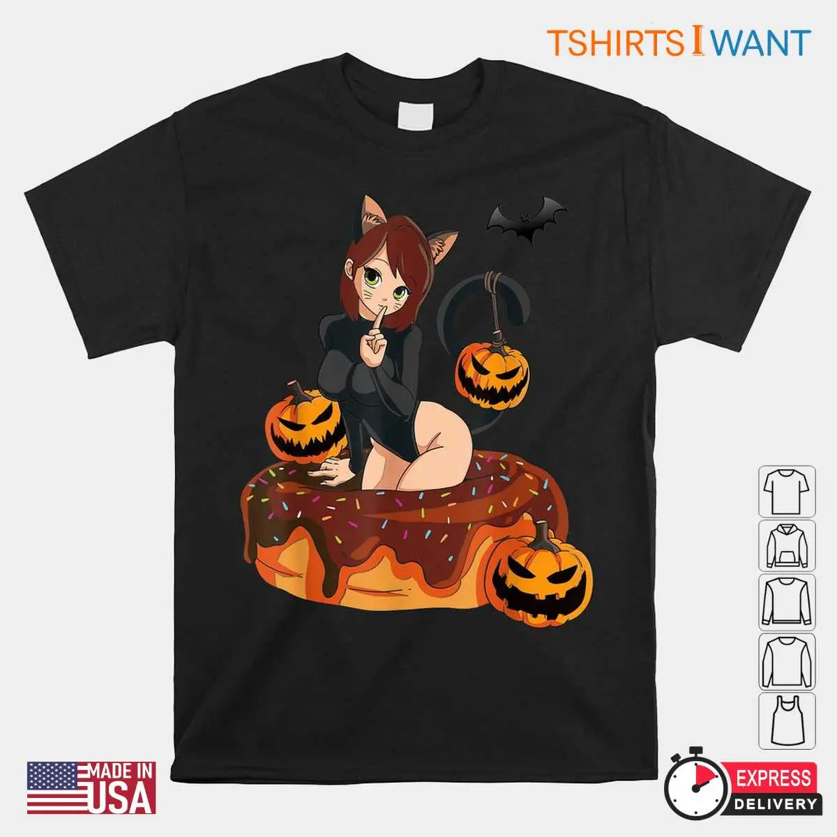 Halloween Black Cat Shirt Anime Feline Costume 1 1.jpg