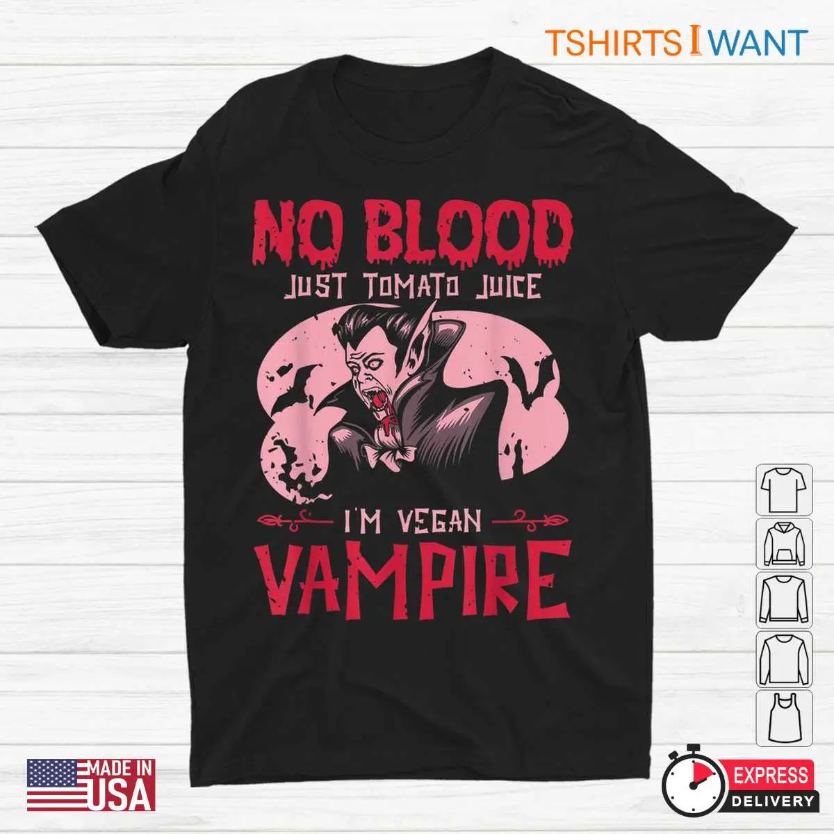Halloween Blood Shirt: No Blood Just Tomato Juice Vegan Vampire Halloween Tee 1 Halloween Blood Shirt Vegan Vampire Juice Tee 1 1.jpg