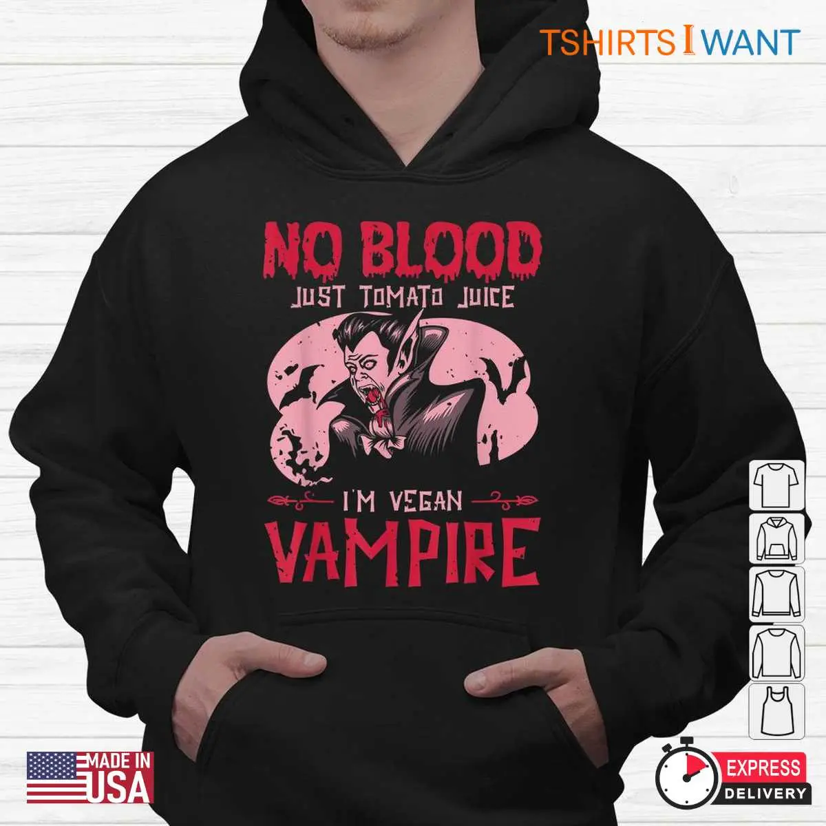 Halloween Blood Shirt: No Blood Just Tomato Juice Vegan Vampire Halloween Tee 13 Halloween Blood Shirt Vegan Vampire Juice Tee 4