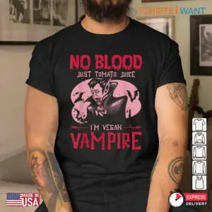 Halloween Blood Shirt: No Blood Just Tomato Juice Vegan Vampire Halloween Tee 10 Halloween Blood Shirt Vegan Vampire Juice Tee 5 1.jpg