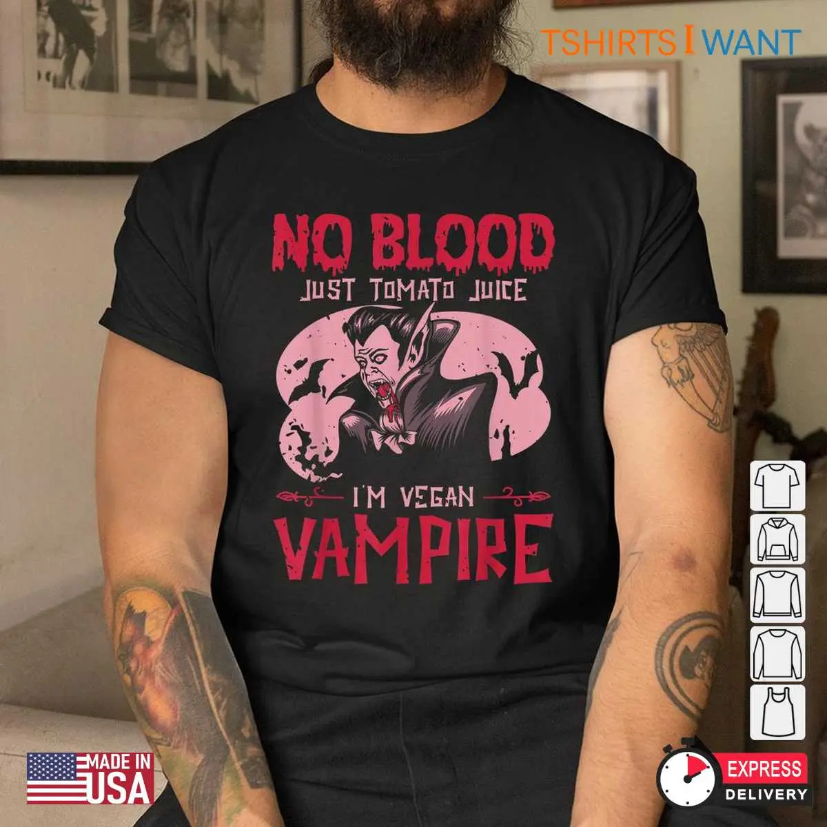 Halloween Blood Shirt: No Blood Just Tomato Juice Vegan Vampire Halloween Tee 5 Halloween Blood Shirt Vegan Vampire Juice Tee 5 1.jpg