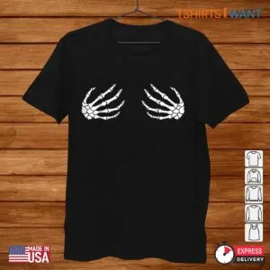 Halloween Boobs: Women's Boob Skeleton Hand Halloween Costume Shirt