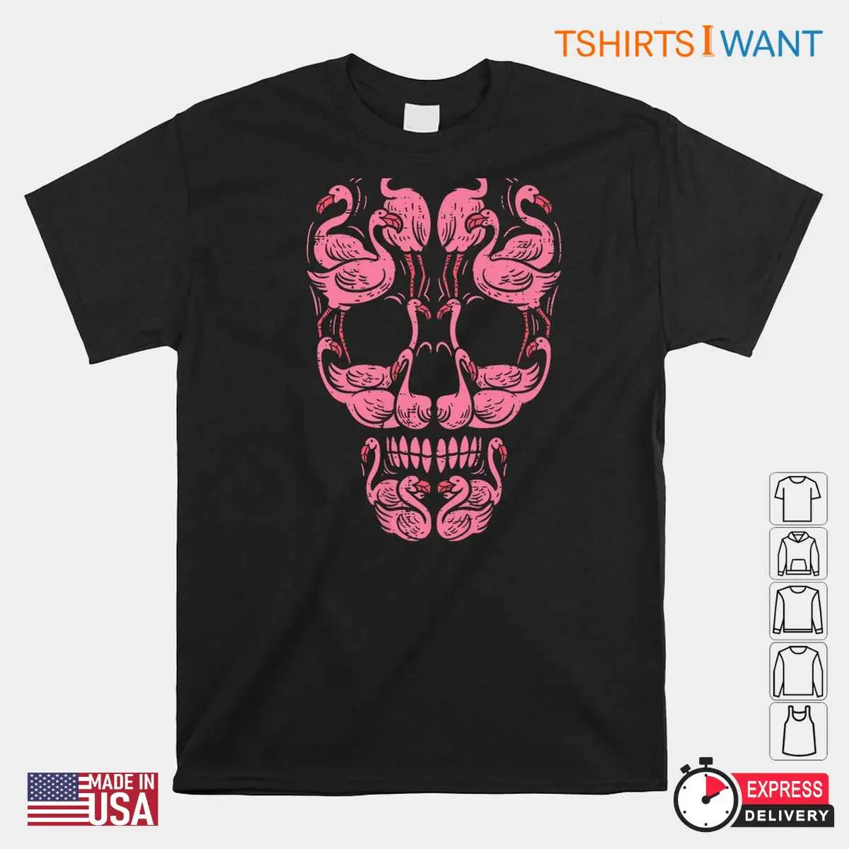 Halloween Breast Cancer: Pink Flamingo Skull Breast Cancer Awareness Halloween Shirt 10 Halloween Breast Cancer Pink Skull Awareness 1