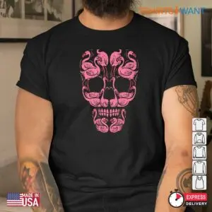 Halloween Breast Cancer: Pink Flamingo Skull Breast Cancer Awareness Halloween Shirt 8 Halloween Breast Cancer Pink Skull Awareness 4 1.jpg
