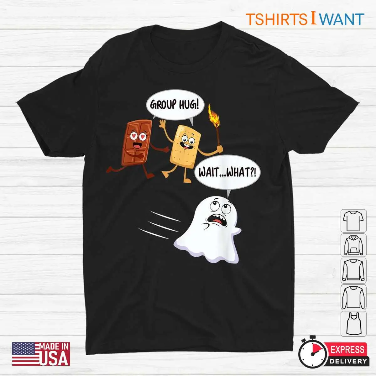 Halloween Camping Shirts: S'mores Marshmallow Ghost Funny Camping Halloween Tee 12 Halloween Camping Shirts Design