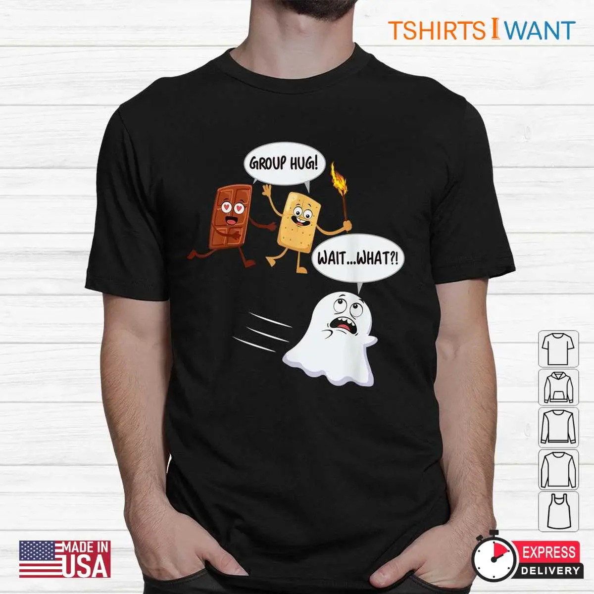 Halloween Camping Shirts: S'mores Marshmallow Ghost Funny Camping Halloween Tee 2 Halloween Camping Shirts Smores Ghost Campfire 2 1.jpg