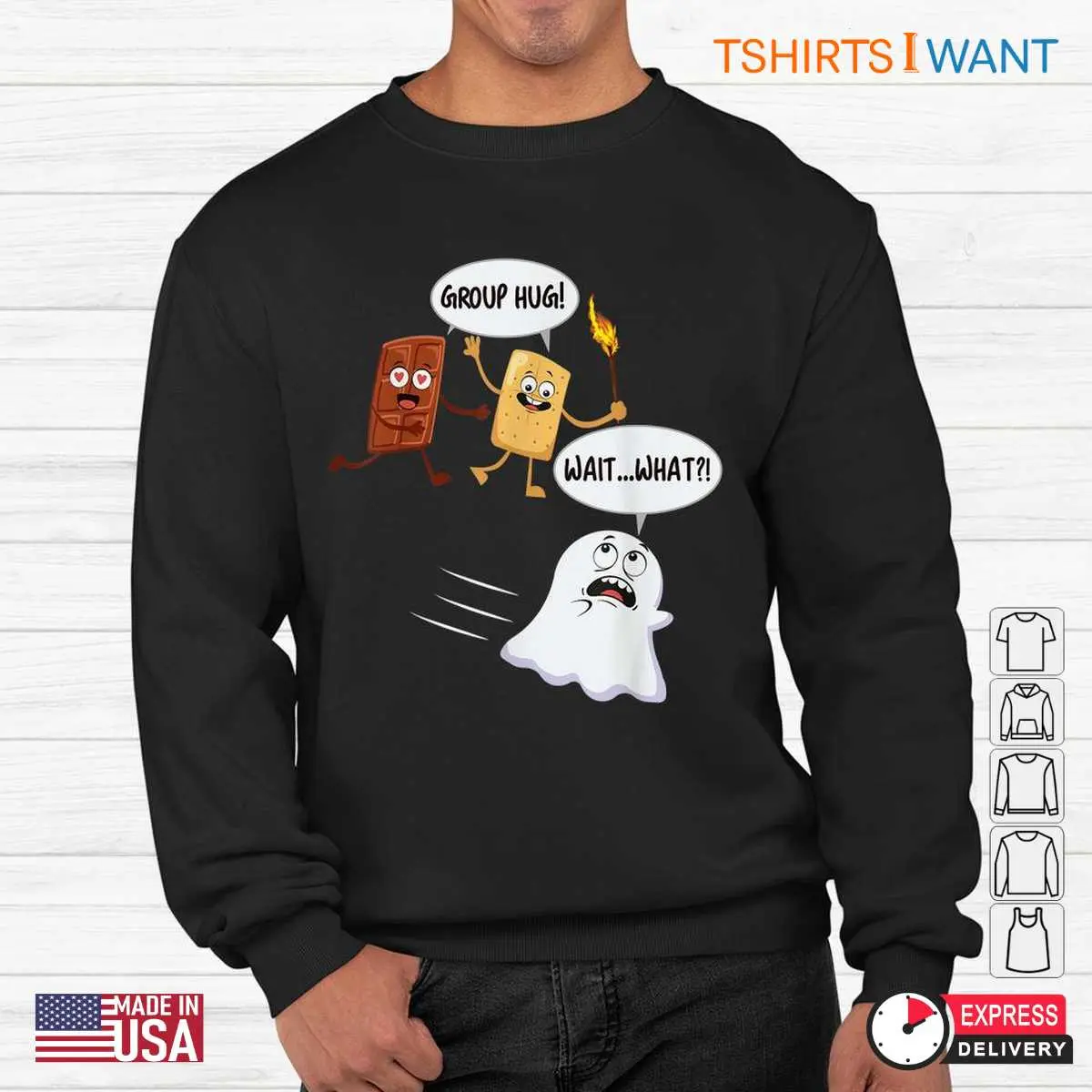 Halloween Camping Shirts: S'mores Marshmallow Ghost Funny Camping Halloween Tee 13 Halloween Camping Shirts Mockup